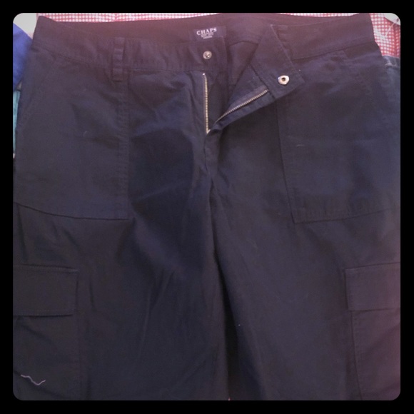 Chaps Navy Blue Cargo Trouser - Picture 1 of 3